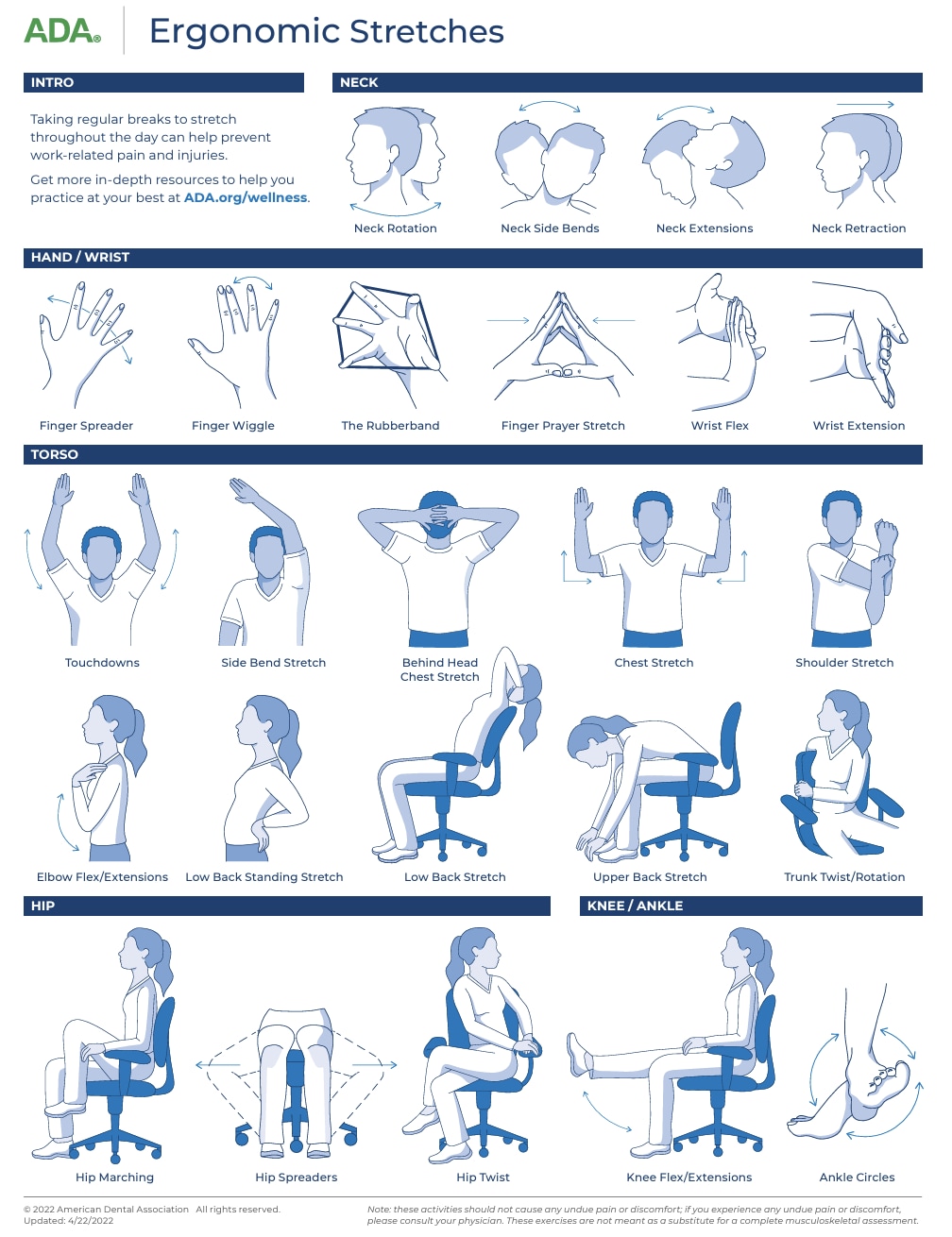 American Dental Association Ergonomic Stretches Resource