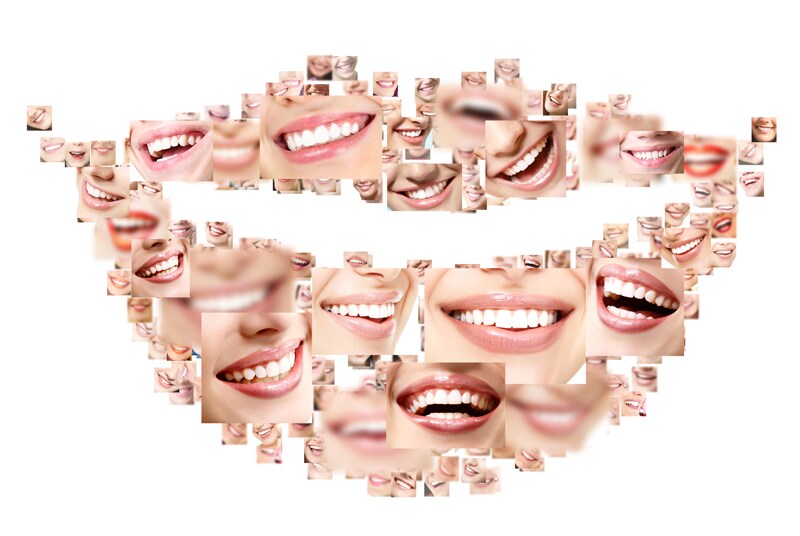 Smile collage of perfect smiling faces closeup. Smile collage of perfect smiling faces closeup.
