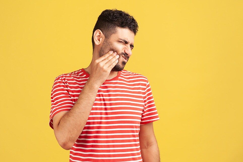 Man with toothache