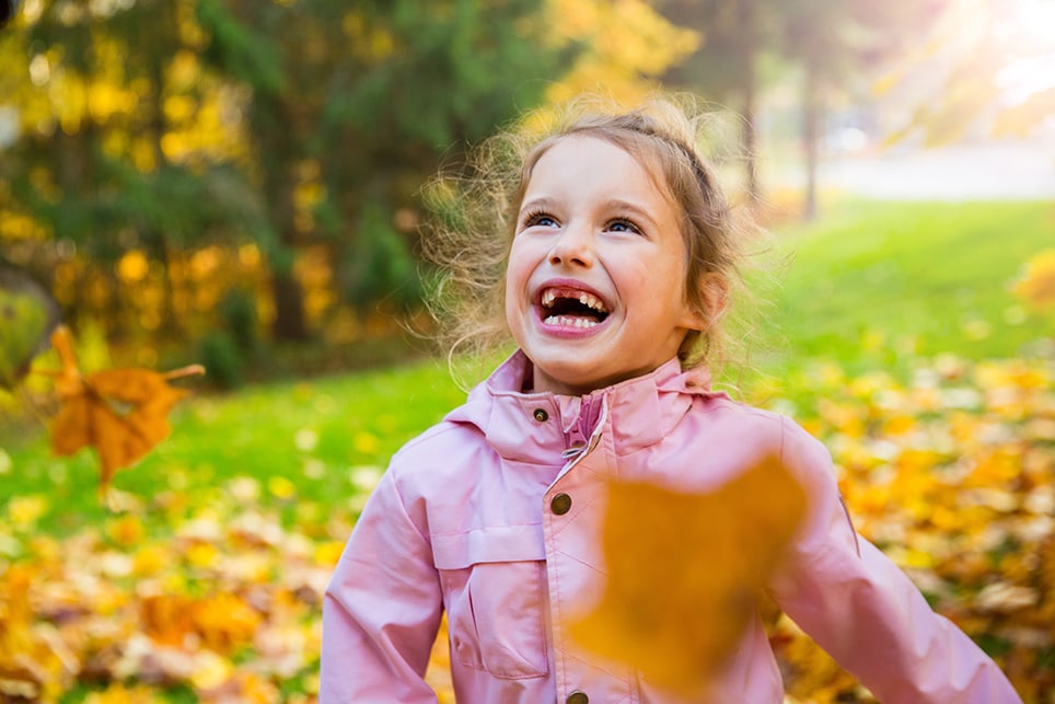 little girl smiling