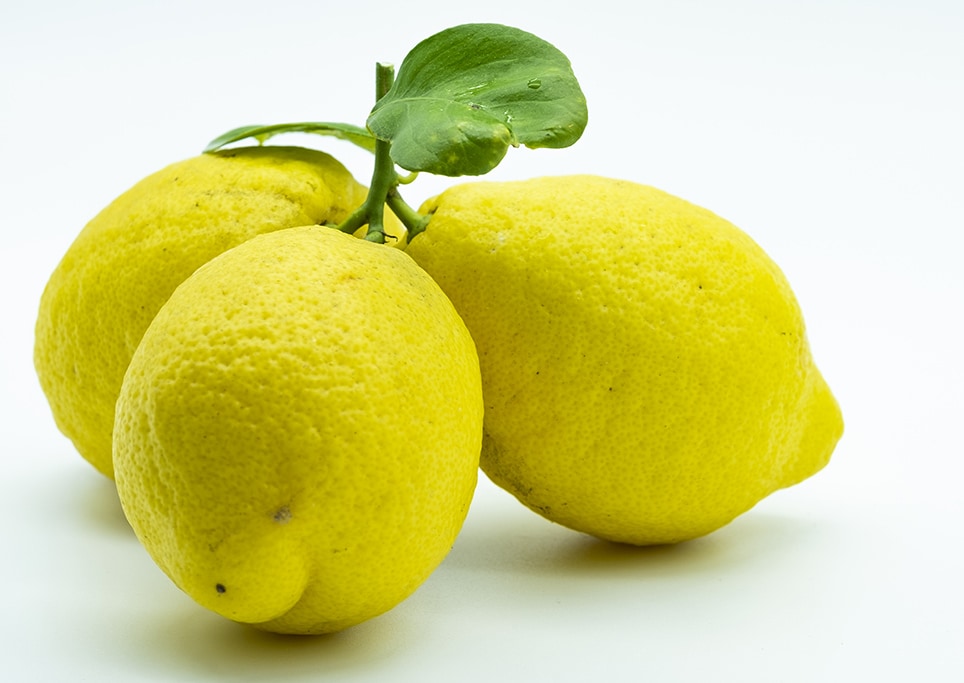 Three yellow lemons