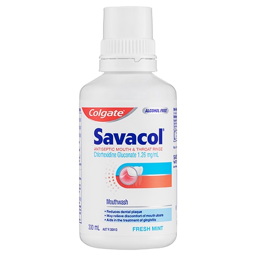 Colgate Savacol Antiseptic Mouth and Throat Rinse Mouthwash, 300mL